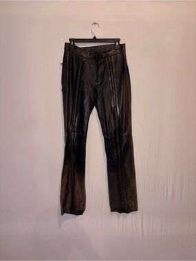 GUCCI Men's Tom Ford Runway 2001 Leather Zipper Pants Size 42